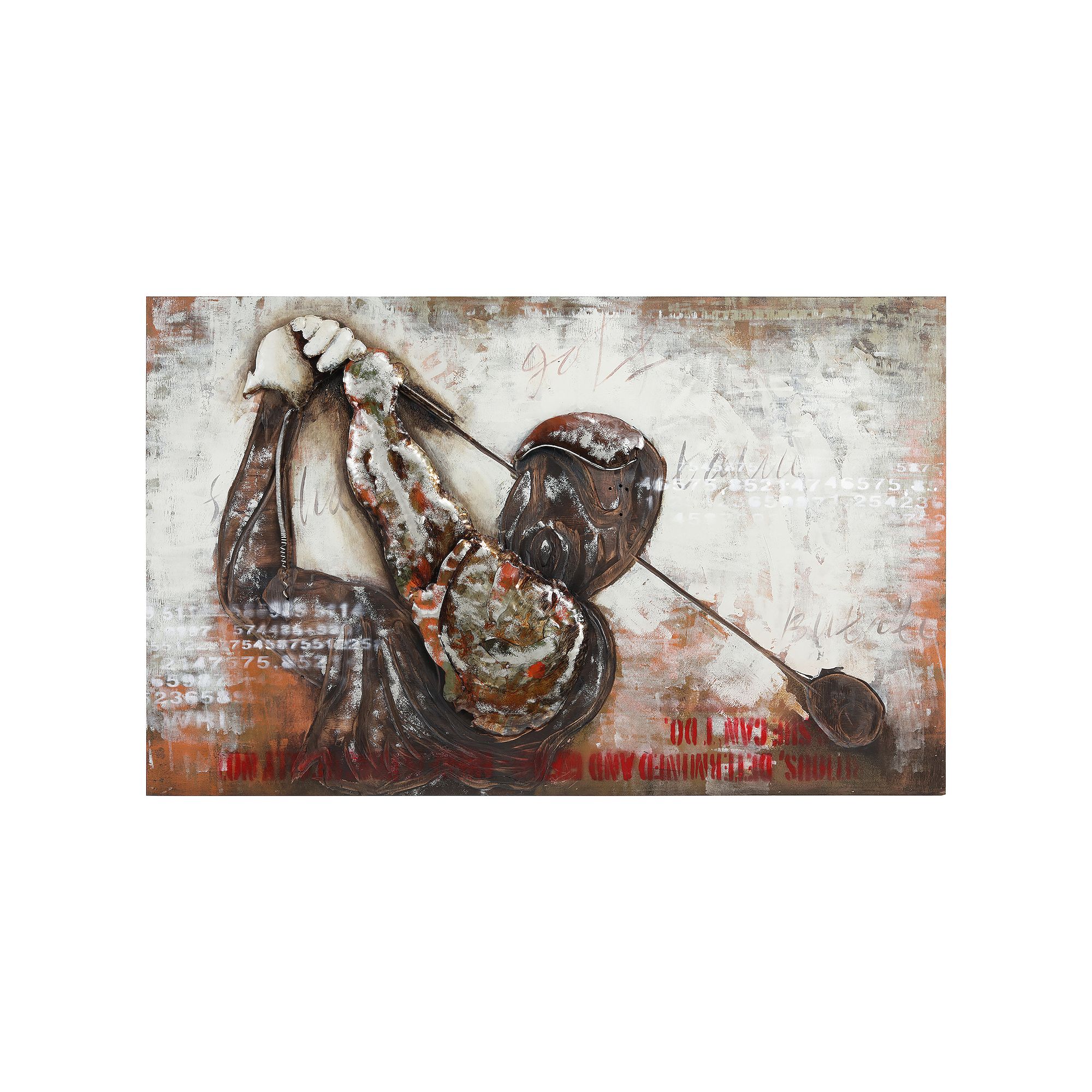 Golf Mixed Media Iron Dimensional Wall Art, Multi