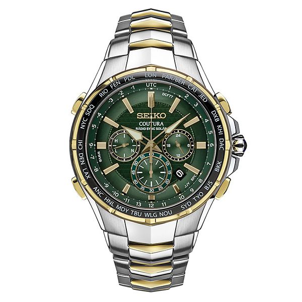 Seiko Men's Coutura Two Tone Stainless Steel Radio Sync Solar Watch - SSG022