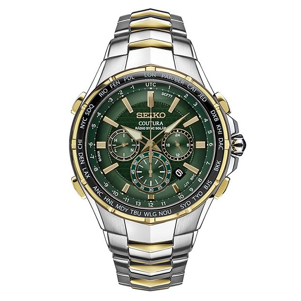 Seiko Men s Coutura Two Tone Stainless Steel Radio Sync Solar