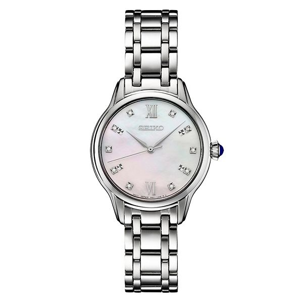 Seiko Women's Diamond Stainless Steel Mother-of-Pearl Dial Watch - SRZ537