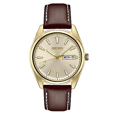 ★シンプルで大人気★SEIKO ESSENTIALS CHAMPAGNE DIAL WATCH Seiko Essentials 39mm Dress Watch with Champagne Dial #SRK047