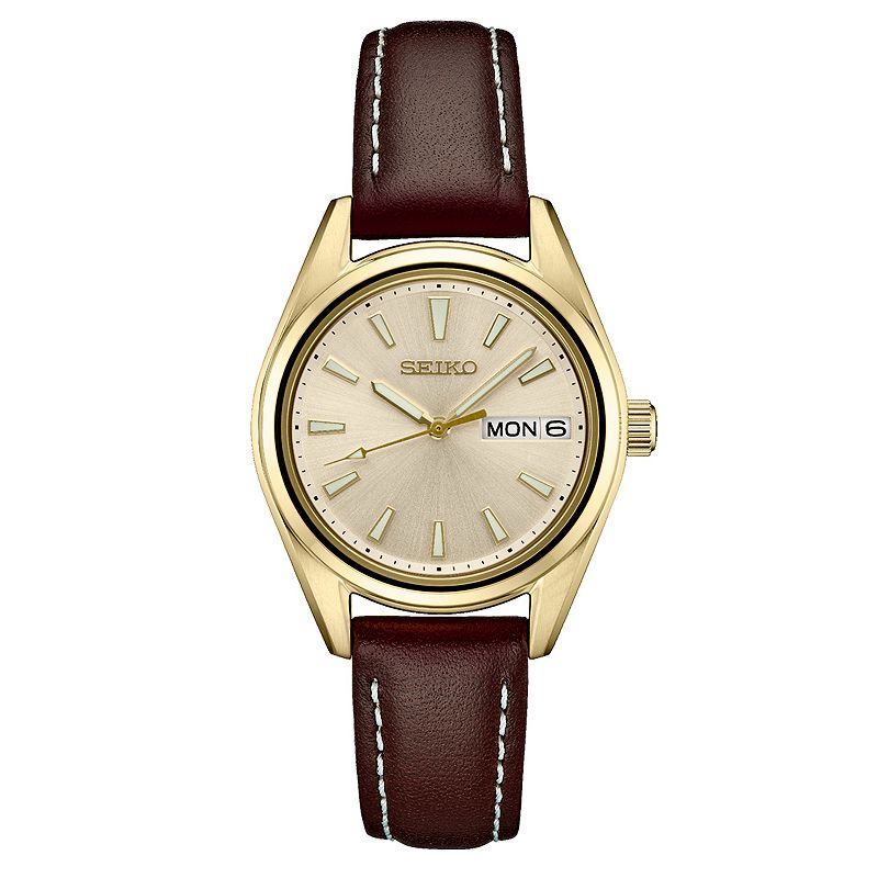 Seiko Women's Essential Champagne Dial Watch - SUR456, Size: Small, Brown