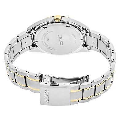 Seiko Men's Essential Two Tone Stainless Steel White Dial Watch - SUR460