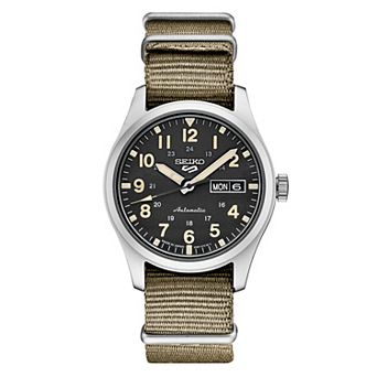 Seiko Men's 5 Sports Stainless Steel Black Dial Watch - SRPG35