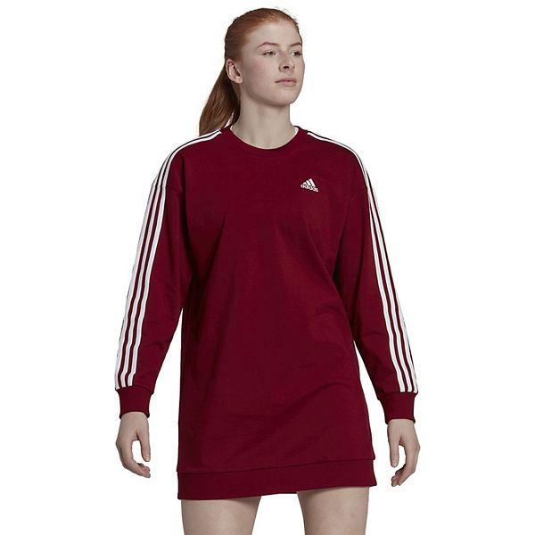 pit Kaarsen Platteland Women's adidas Essentials 3-Stripes Sweatshirt Dress