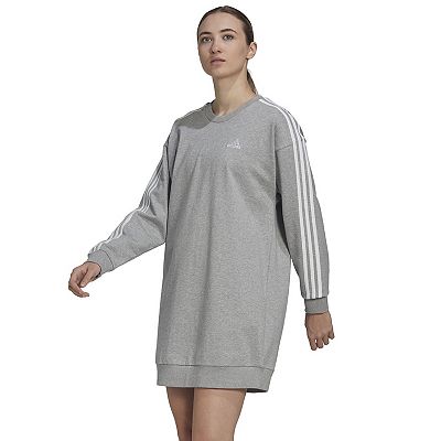 Women s adidas Essentials 3 Stripes Sweatshirt Dress