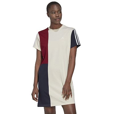 Women s adidas Essentials Colorblock Boyfriend T Shirt Dress