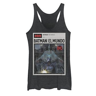 Juniors' Batman The World Mexico News Poster Graphic Tank Top