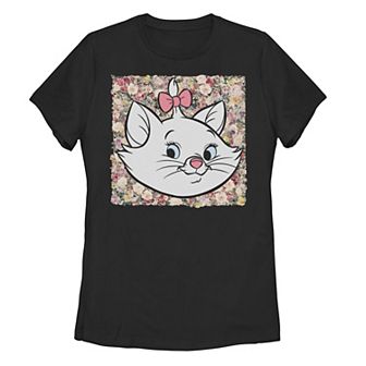 Disney's The Aristocats Juniors' Boxed Floral Marie Graphic Tee