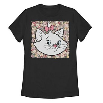 Disney's The Aristocats Juniors' Boxed Floral Marie Graphic Tee