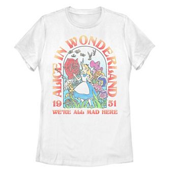 Disney's Alice In Wonderland Alice Juniors' We're All Mad Here Graphic Tee