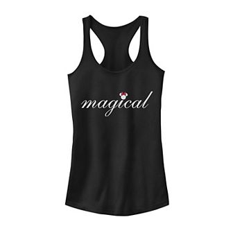 Disney's Mickey And Friends Minnie Juniors' Magical Text Racerback Graphic Tank Top