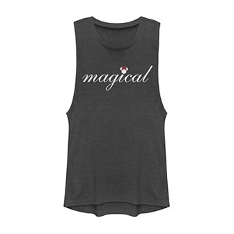 Juniors' Disney Mickey And Friends Minnie Magical Text Graphic Muscle Tank Top