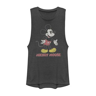 Disney's Mickey Mouse Distressed Portrait Logo Muscle Tank Top