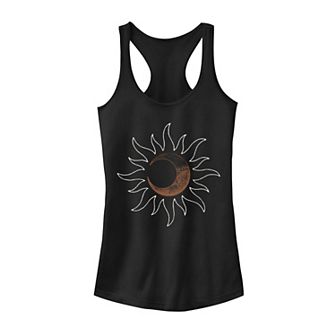 Juniors' Trendy Sun & Crescent Moon Burst Graphic Tank Top