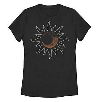 Juniors' Trendy Sun & Crescent Moon Burst Graphic Tee