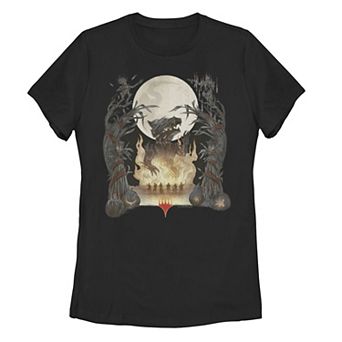 Juniors' Magic: The Gathering Scare-Wolf Bonfire Collage Graphic Tee