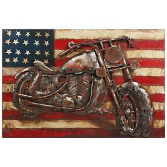 Motorcycle 3 Mixed Media Iron Dimensional Wall Art