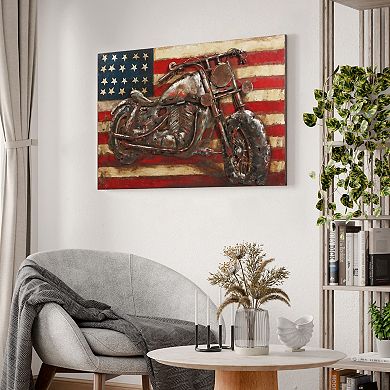 Motorcycle 3 Mixed Media Iron Dimensional Wall Art