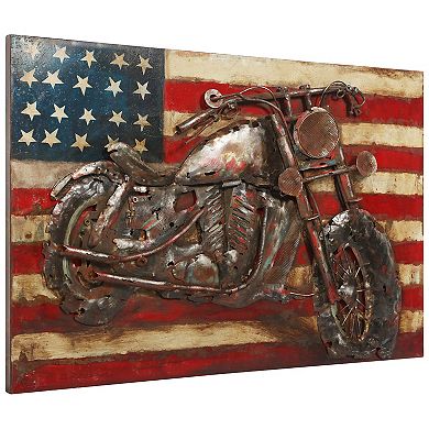 Motorcycle 3 Mixed Media Iron Dimensional Wall Art