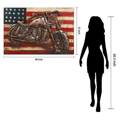 Motorcycle 3 Mixed Media Iron Dimensional Wall Art