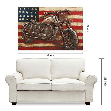 Motorcycle 3 Mixed Media Iron Dimensional Wall Art