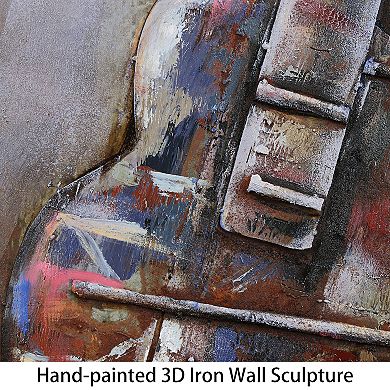 Electric Guitar Mixed Media Iron Dimensional Wall Art