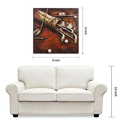 TeeTime Mixed Media Iron Dimensional Wall Art