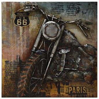 Motorcycle 1 Mixed Media Iron Dimensional Wall Art