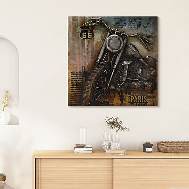 Motorcycle 1 Mixed Media Iron Dimensional Wall Art