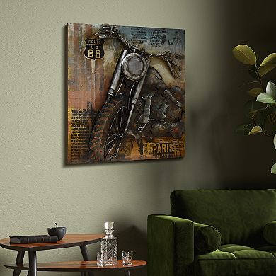 Motorcycle 1 Mixed Media Iron Dimensional Wall Art