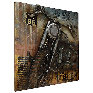 Motorcycle 1 Mixed Media Iron Dimensional Wall Art
