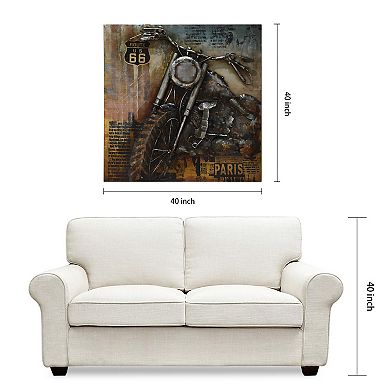 Motorcycle 1 Mixed Media Iron Dimensional Wall Art