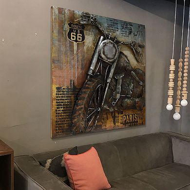 Motorcycle 1 Mixed Media Iron Dimensional Wall Art