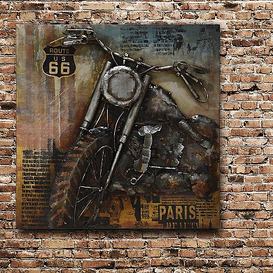 Motorcycle 1 Mixed Media Iron Dimensional Wall Art