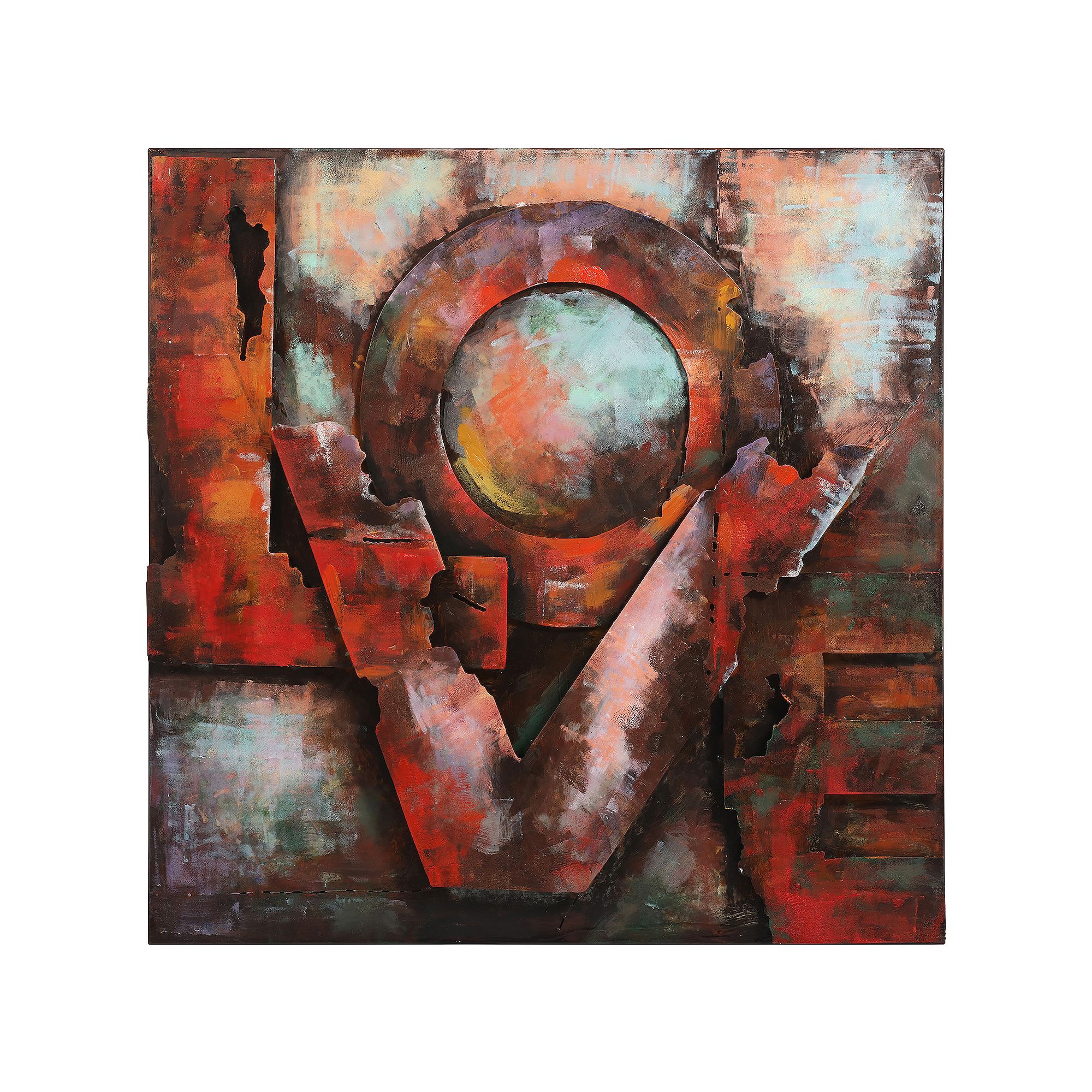 Love Mixed Media Iron Dimensional Wall Art, Multi