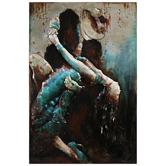 Ballroom Dancers Mixed Media Iron Dimensional Wall Art