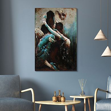 Ballroom Dancers Mixed Media Iron Dimensional Wall Art