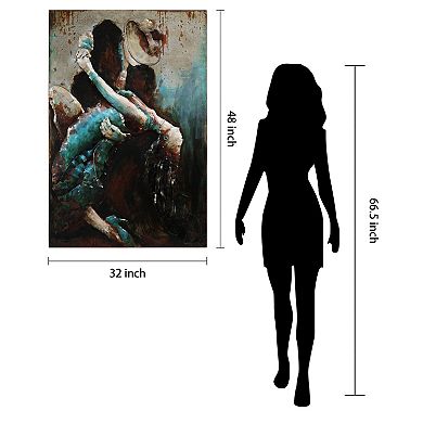 Ballroom Dancers Mixed Media Iron Dimensional Wall Art