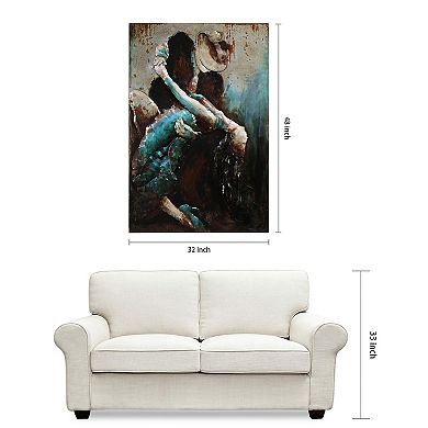 Ballroom Dancers Mixed Media Iron Dimensional Wall Art