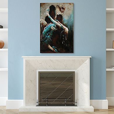 Ballroom Dancers Mixed Media Iron Dimensional Wall Art