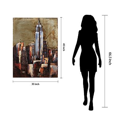 The Empire State Building Mixed Media Iron Dimensional Wall Art