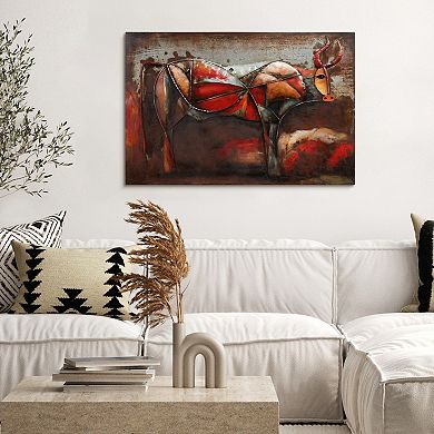Bullish Mixed Media Iron Dimensional Wall Art