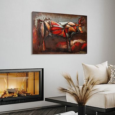 Bullish Mixed Media Iron Dimensional Wall Art