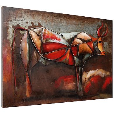 Bullish Mixed Media Iron Dimensional Wall Art