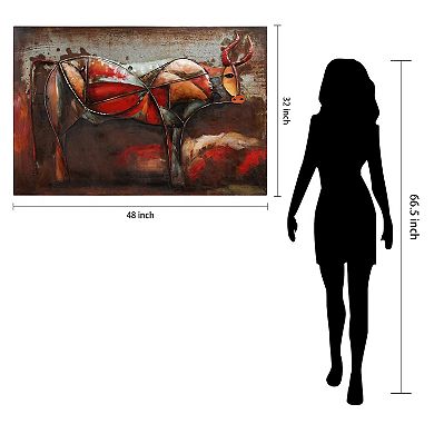 Bullish Mixed Media Iron Dimensional Wall Art