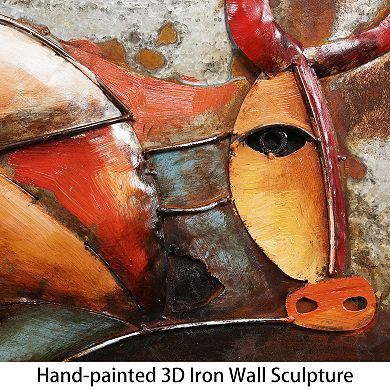 Bullish Mixed Media Iron Dimensional Wall Art