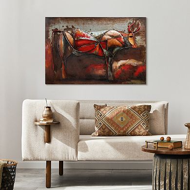 Bullish Mixed Media Iron Dimensional Wall Art