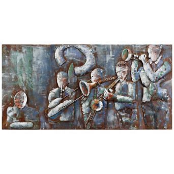 Jazz Band Mixed Media Iron Dimensional Wall Art