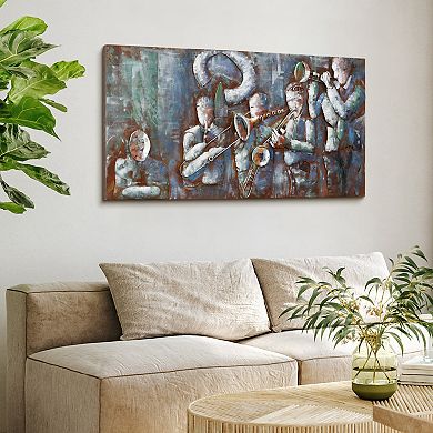 Jazz Band Mixed Media Iron Dimensional Wall Art
